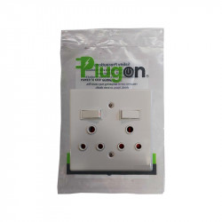 Switch Socket Steel 4x4 Double 2x16a A-md02s