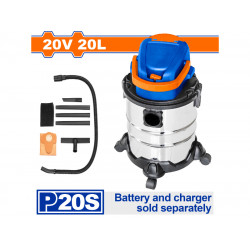 WADFOW 20v Ps+ C/l Vacuum Cleaner + Acc 20l
