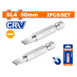 WADFOW S/driver Bit Mag Set Sl4 50mm 2pcs