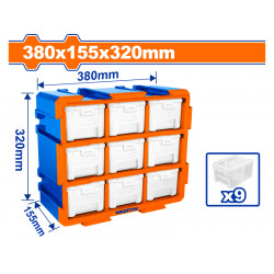 WADFOW Storage Tower Set 380x155x320mm Bin 9pcs