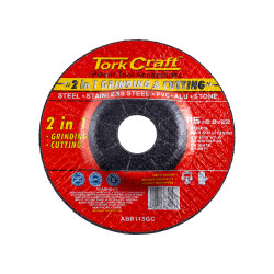TORK CRAFT 2 In 1 Grinding & Cutting Disc 115mm X 2.8 X 0.22 Steel/ss/pva/alu/sto