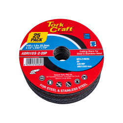 TORK CRAFT Cutting Disc Steel & Ss 115 X 1.0 X 22.2 Mm 25 Pack