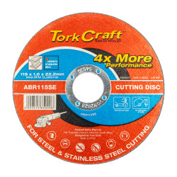 TORK CRAFT Cutting Disc Steel & Ss 115 X 1.0 X 22.2 Mm 4x More Performance
