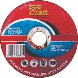 TORK CRAFT Cutting Disc Steel & Ss 125 X 1.2 X 22.2mm