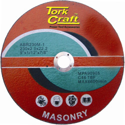 TORK CRAFT Cutting Disc Masonry 230 X 2.0 X 22.22mm