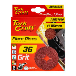 TORK CRAFT Fibre Disc 115mm 36 Grit 5/pack