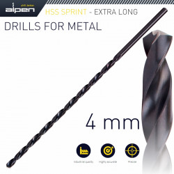ALPEN Hss Drill Bit 4mm 175 X 120 Extra Long