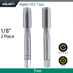 ALPEN Hss Hand Tap Set Imperial G 1/8\' Pouched