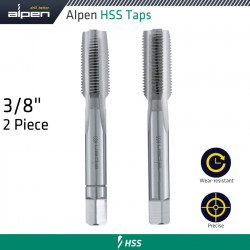 ALPEN Hss Hand Tap Set Imperial G 3/8\' Pouched