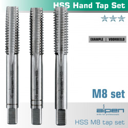 ALPEN Hand Tap Set In Pouch M8 Hss 1.25mm Pitch