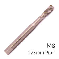 ALPEN Machine Tap Cobalt 8mm Spiral Fluted In Pouch 1.25mm Pitch