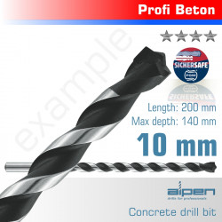ALPEN Concrete 10.0 X 200mm Profi Beton Drill Bit Masonry