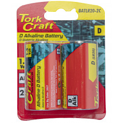 TORK CRAFT Battery D 1.5v 2 Pack Carded Alkaline