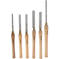 TORK CRAFT Chisel Set Wood Turning Hss 6 Piece Wooden Case
