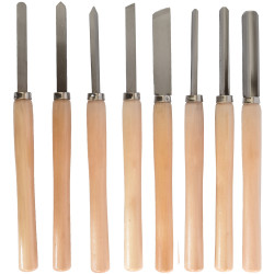 TORK CRAFT Chisel Set Wood Turning 8 Piece Std Wooden Case