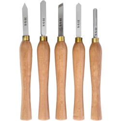 TORK CRAFT Chisel Set Wood Turning 270mm Hss 5 Piece Wood Case