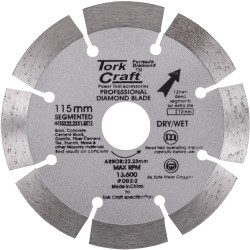 TORK CRAFT Diamond Blade Segmented 115mm With 12mm Segments
