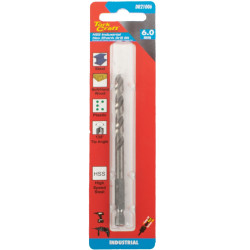 TORK CRAFT Drill Hss 6.0mm 135deg 1/card Hex Shank Industrial Bit
