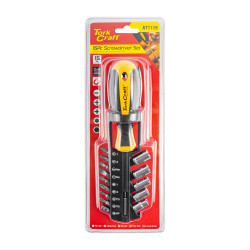 TORK CRAFT 15pc Screwdriver Set With Bits Sockets And Belt Clip