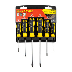 TORK CRAFT 6pc Screwdriver Set With Wall Mountable Rack Ph Sl
