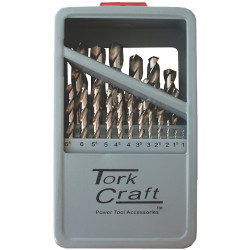 TORK CRAFT Drill Bit Set 25pce Hss Ground Bright Finish