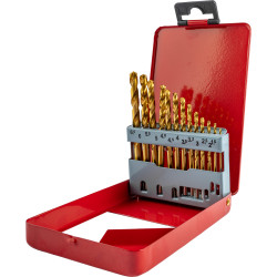TORK CRAFT Drill Bit Set 13pce Tin. Coated Metal Case