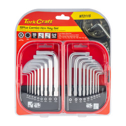 TORK CRAFT 18pc Combo Hex Key Chrome Vanadium Set