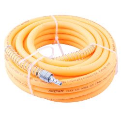 AIRCRAFT Flex Air Hose Kit 8mm X 10m Orange W/quick Coupler & Connector Yohkon