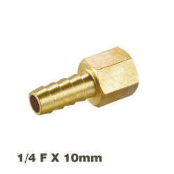 AIRCRAFT Hose Tail Connector Brass 1/4f X 10mm