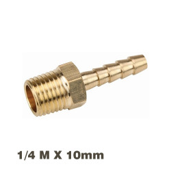 AIRCRAFT Hose Tail Connector Brass 1/4m X 10mm