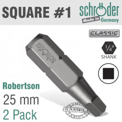 Sq.recess No.1x25mm Bit 2cd