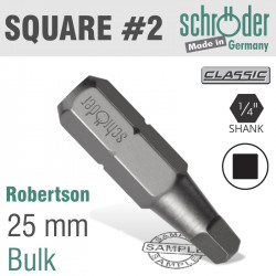 Sq.recess No.2x25mm Insert Bit