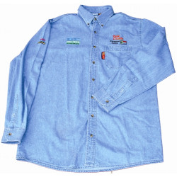 TORK CRAFT Vermont Mens Long Sleeved Denim Shirt Stone Washed Small