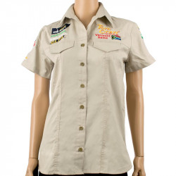 TORK CRAFT Vermont Ladies Pigeon Cap Sleeve Blouse Stone Medium