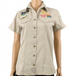 TORK CRAFT Vermont Ladies Pigeon Cap Sleeve Blouse Stone Large