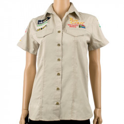 TORK CRAFT Vermont Ladies Pigeon Cap Sleeve Blouse Stone X-large