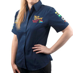 TORK CRAFT Vermont Ladies Blouse Navy Blue Small