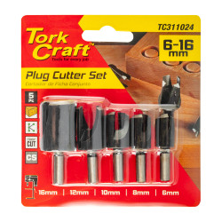 TORK CRAFT 5pce Plug Cutter Set 6-8-10-12-16mm