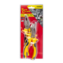 TORK CRAFT Plier 3pc Kit Comb Side Long Nose Plier Set