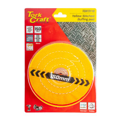 TORK CRAFT Buffing Pad Soft 150mm To Fit 12.5mm Arbor/spindle - Yellow