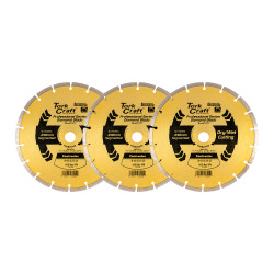 TORK CRAFT Diamond Blade 230mm Segmented Profesional Bulk 3 Pack Shrink