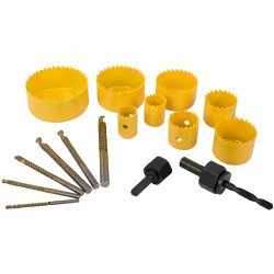 TORK CRAFT Downlighter Installers Kit W/drill Saws 17pce