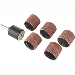 TORK CRAFT Drum Sander 25.4mm Diam. 6mm Shaft With 5/pk Sanding Sleeves