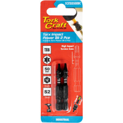 TORK CRAFT Torx Tx 8 Impact Power Bit 50mm 2pc Carded
