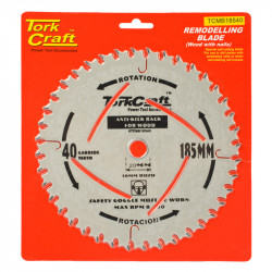 TORK CRAFT Blade Master Type 185x40t 20-16mm Anti Kick Back Tct
