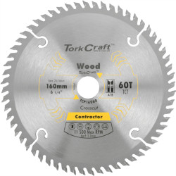 TORK CRAFT Blade Contractor 160 X 60t 20/16 Circular Saw Tct