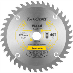 TORK CRAFT Blade Contractor 170 X 40t 20/16 Circular Saw Tct