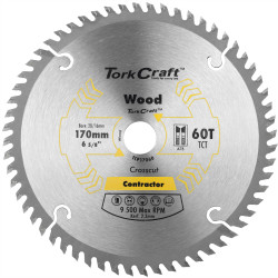 TORK CRAFT Blade Contractor 170x60t 20/16 Circular Saw Tct