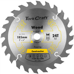 TORK CRAFT Blade Contractor 185 X 24t 16mm Circular Saw Tct