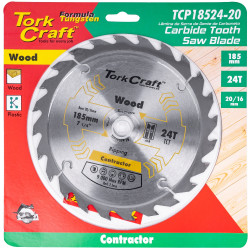 TORK CRAFT Blade Contractor 185 X 24t 20-16mm Circular Saw Tct